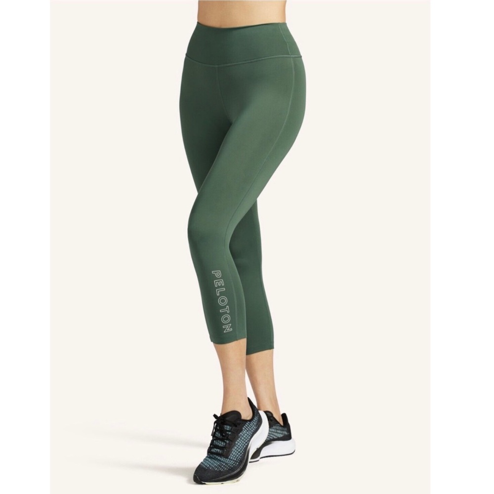 Peloton Move Mission Capri Cropped Cycling Leggings Women’s Size XL Olive Green